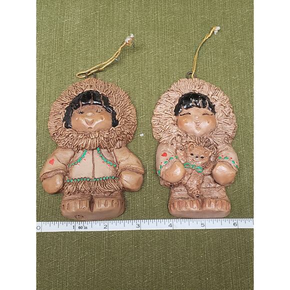 Vintage Child Eskimoppets Handmade & Painted Christmas Ornament Made in Alaska - Picture 8 of 9